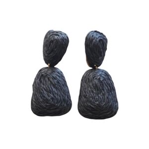 Black Raffia Earrings
